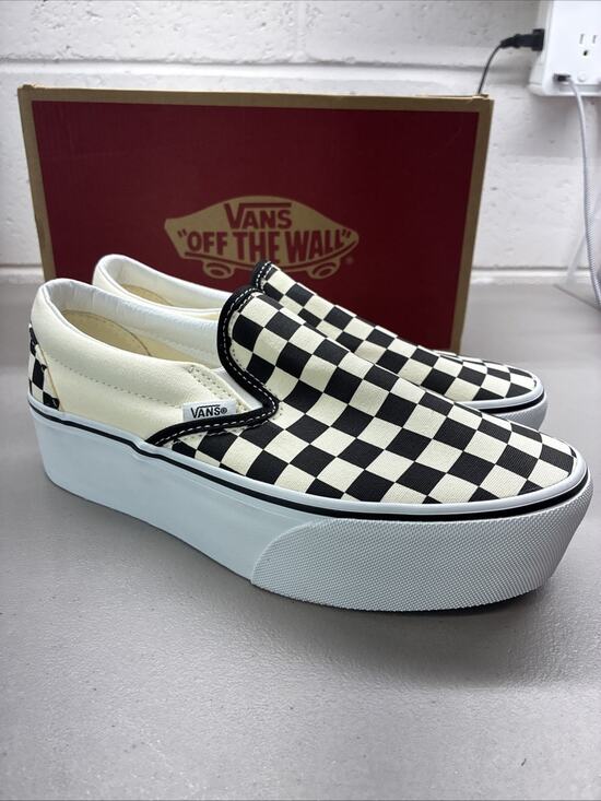 Vans Shoes - New Vans Classic Slip-On Checkerboard Stackform Shoe women’s 8 ; Men’s 6.5